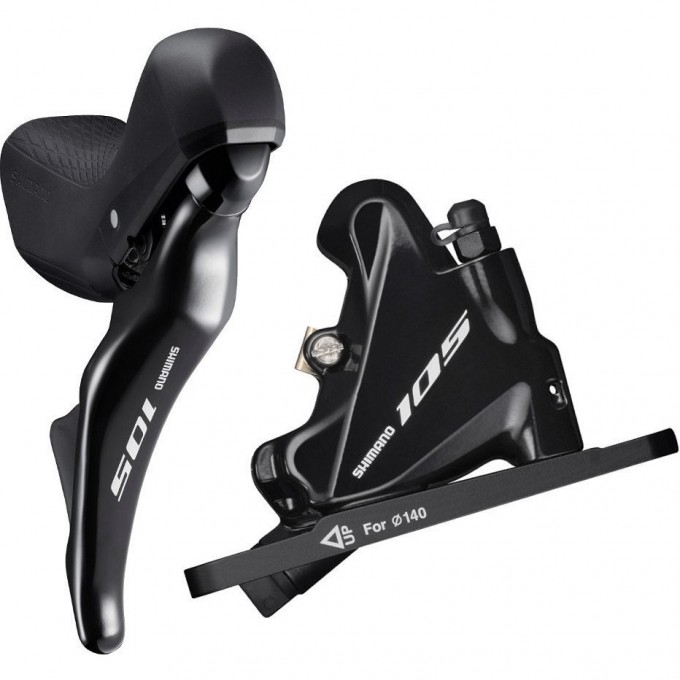 Шифтер/Тормозная ручка SHIMANO 105, ST-R7025 левый,BR-R7070, 2 скорости, J-KIT, под дисковый тормоз 140 мм, полимерный IR7025DLF4SC100A